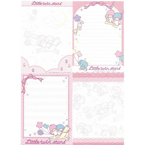 Ano 2009. Kit 4 NOTAS Little Twin Stars K1 Sanrio