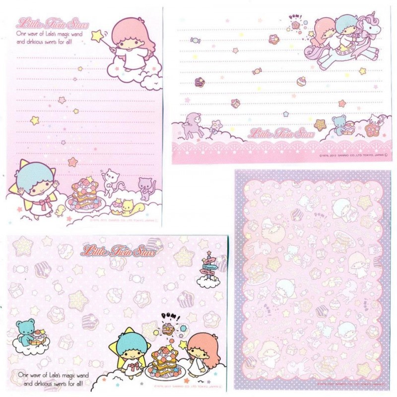 Ano 2013. Kit 4 Notas Little Twin Stars CRS Sanrio