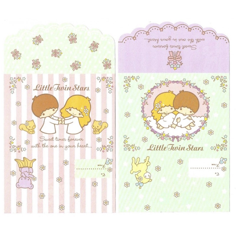 Ano 2013. Kit 2 NOTAS DOBRÁVEIS Little Twin Stars Sanrio