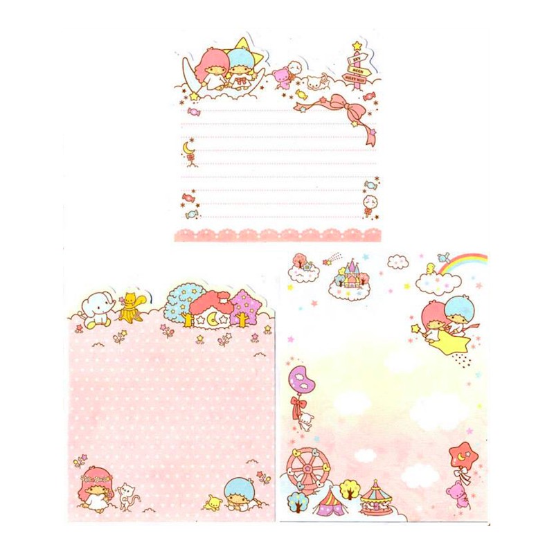 Ano 2013. KIT 3 NOTAS Little Twin Stars Sanrio