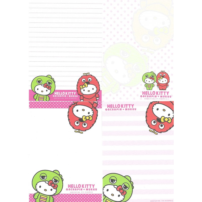 Ano 2009. Kit 4 Notas GOTOCHI Kitty GACHAPIN X MUKKU Sanrio