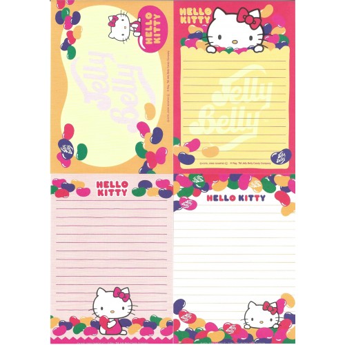 Ano 2009. Kit 4 Notas Hello Kitty Jelly Belly Sanrio