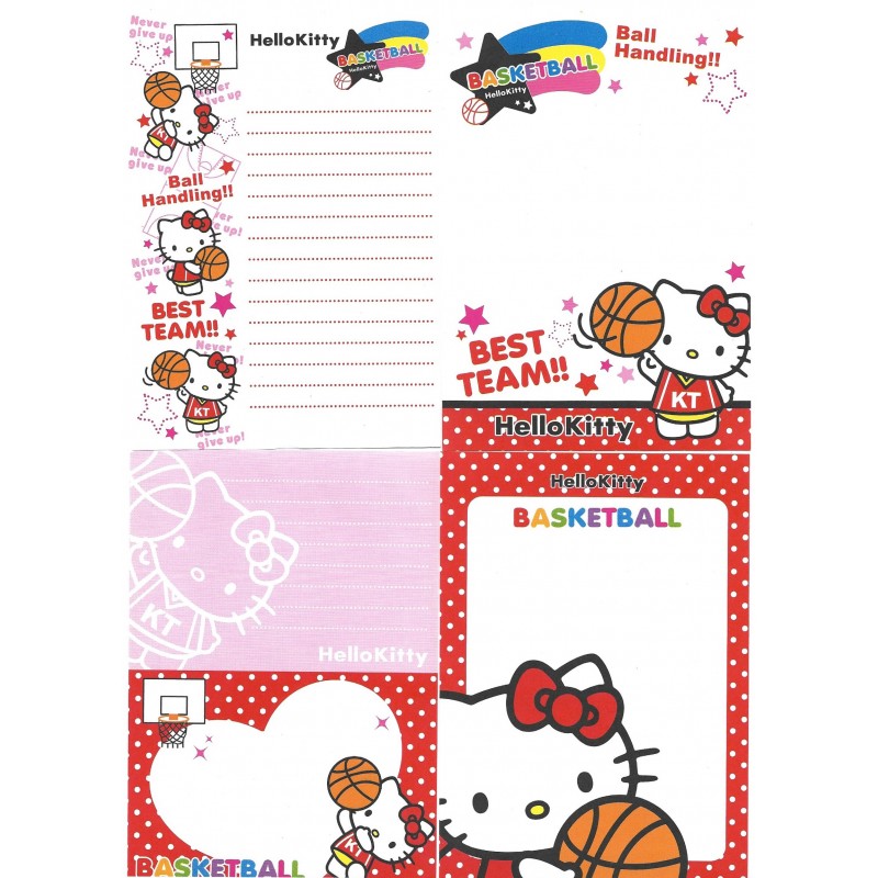 Ano 2009. Kit 4 Notas Hello Kitty Basketball Sanrio