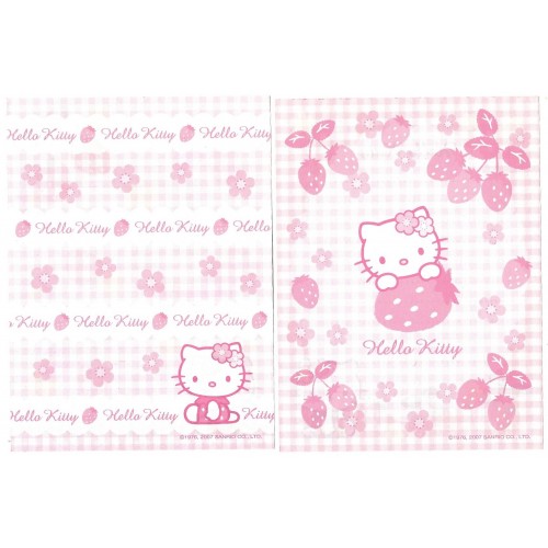 Ano 2007. Kit 2 Notas Hello Kitty Morangos Sanrio
