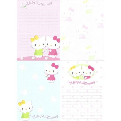 Ano 2009. Kit 4 Notas Nota Hello Kitty & Mimmy Sanrio