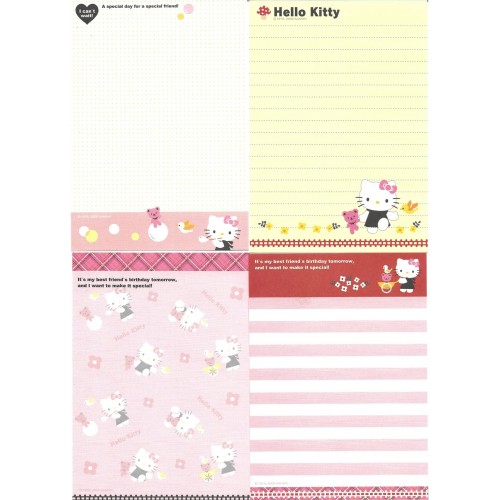 Ano 2008. Kit 4 Notas Hello Kitty & Bird Sanrio