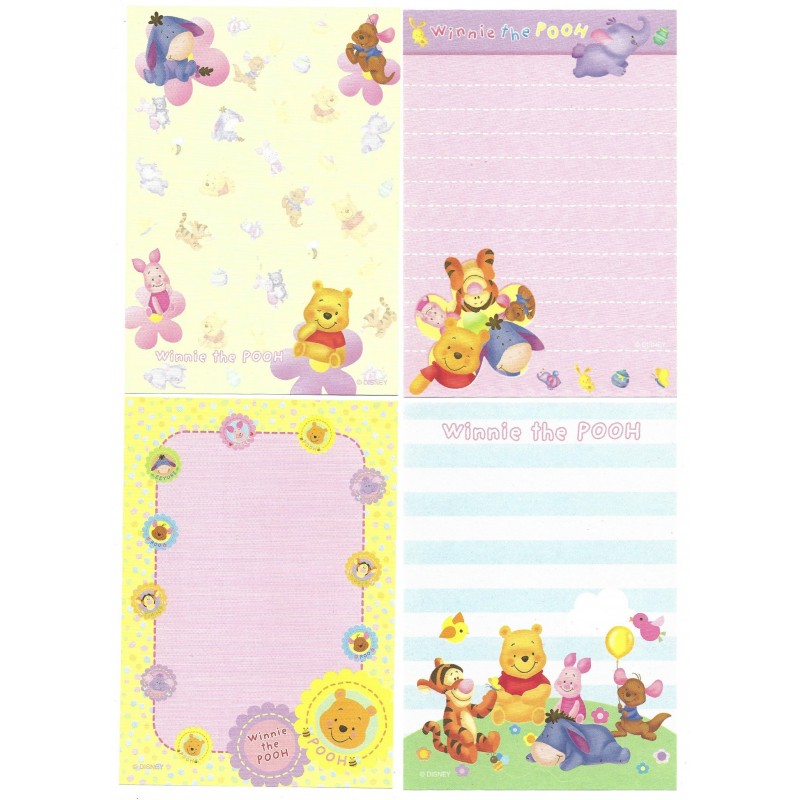 Kit 4 NOTAS Winnie The Pooh Disney Sun-Star