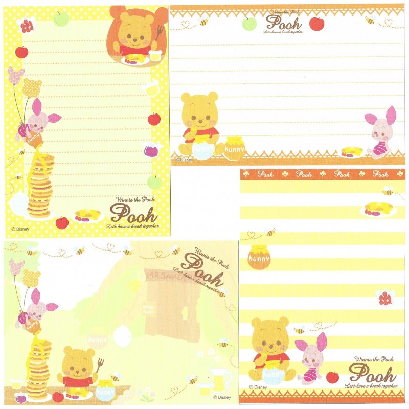 Kit 4 NOTAS Winnie The Pooh Break Disney Sun-Star