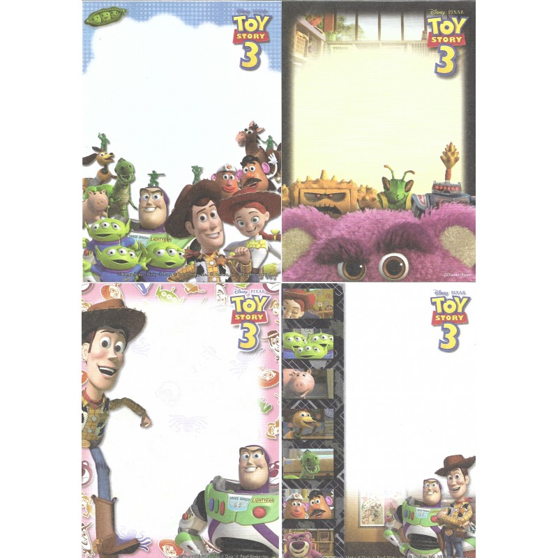 Kit 4 NOTAS Disney-Pixar TOY STORY 3 Sun-Star Japan