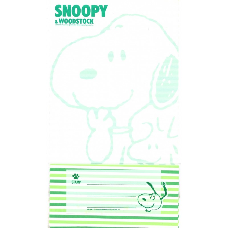 Conjunto de Papel de Carta Snoopy Peanuts Hallmark Japan