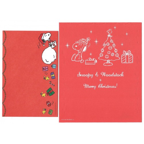 Conjunto de Papel de Carta Snoopy Christmas Hallmark Japan