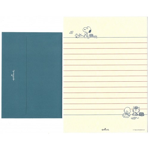 Conjunto de Papel de Carta Snoopy Blue Hallmark Japan
