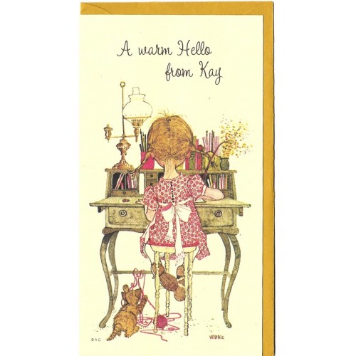 Notecard Antigo Holly Hobbie A Warm Hello from Kay - American Greetings