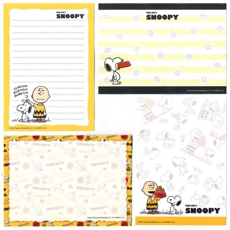Ano 2013. Kit 4 Notas The 60's SNOOPY and Charlie Brown