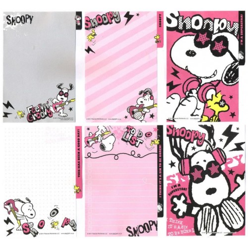 Ano 2011. Kit 6 Notas SNOOPY Superstar