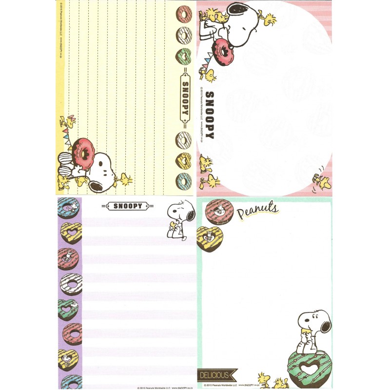 Ano 2015. Kit 4 Notas SNOOPY Delicious Doughnut