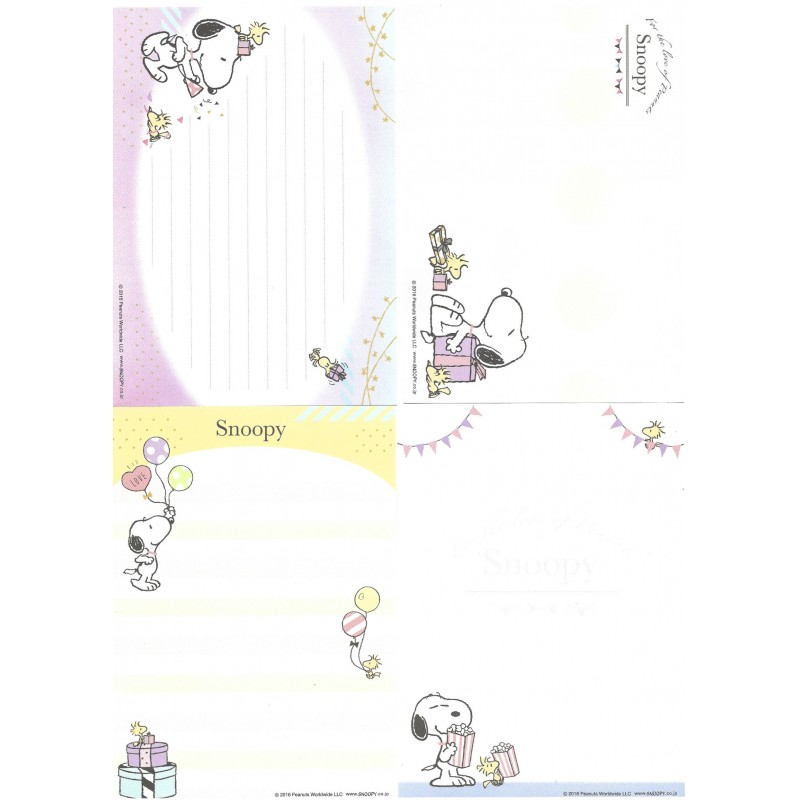 Ano 2016. Kit 4 Notas Snoopy Cute Love