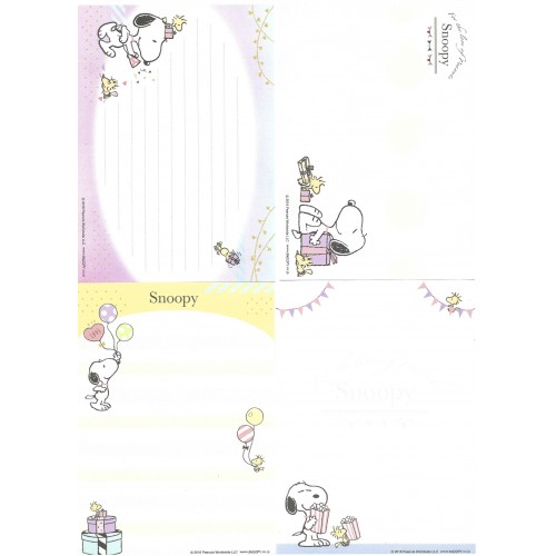 Ano 2016. Kit 4 Notas Snoopy Cute Love