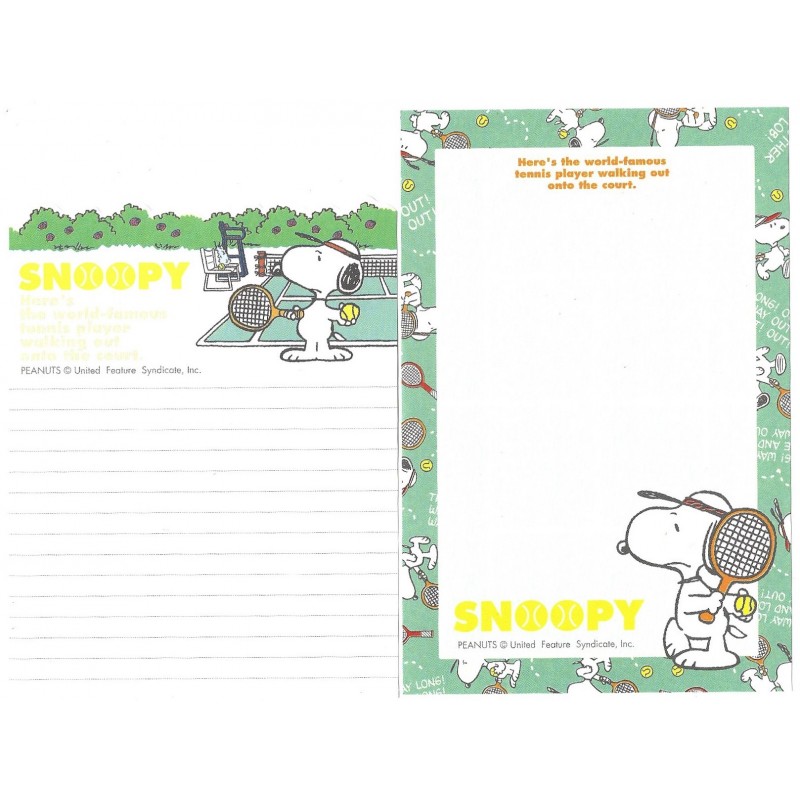 Kit 2 Notas Snoopy Tennis Hallmark