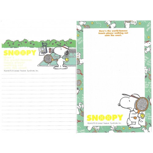 Kit 2 Notas Snoopy Tennis Hallmark