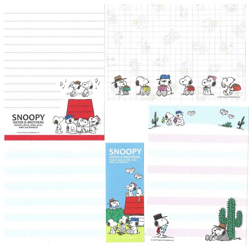 Ano 2015. Kit 4 Notas SNOOPY, SISTERS & BROTHERS