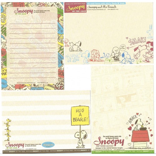 Ano 2010. Kit 4 Notas Vintage Peanuts SNOOPY