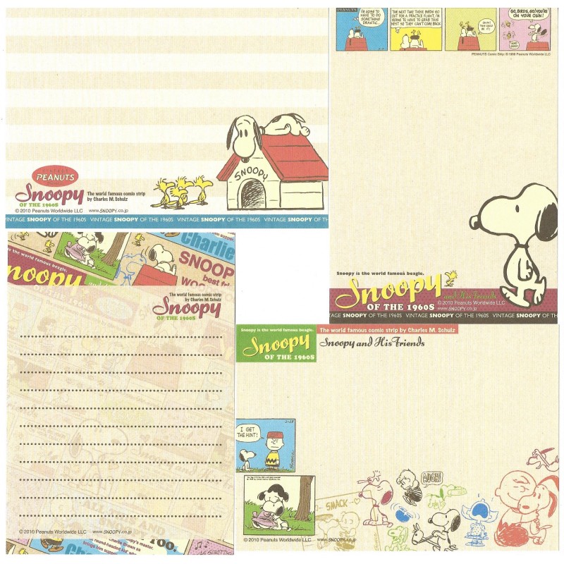 Ano 2010. Kit 4 Notas Vintage Peanuts SNOOPY & Woodstock