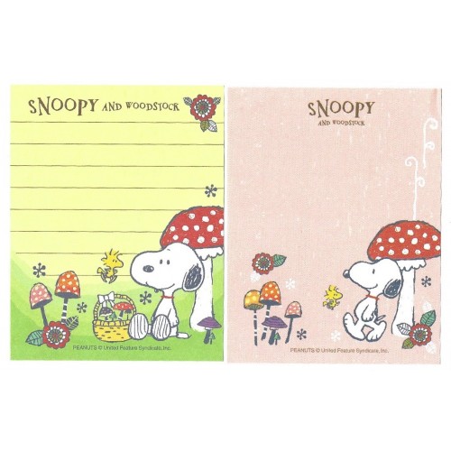 Kit 2 MEMOS Snoopy And Woodstock Mushroom