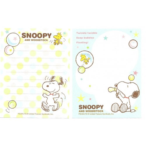 Kit 2 MEMOS Snoopy & Woodstock Soap Bubbles