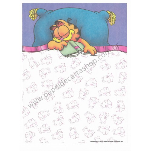 Conjunto Papel de Carta & Notelete Garfield Cat Naps 1 Paws