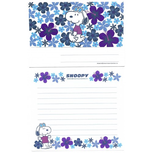 Kit 2 Conjuntos de Papel de Carta Snoopy Peanuts Japan
