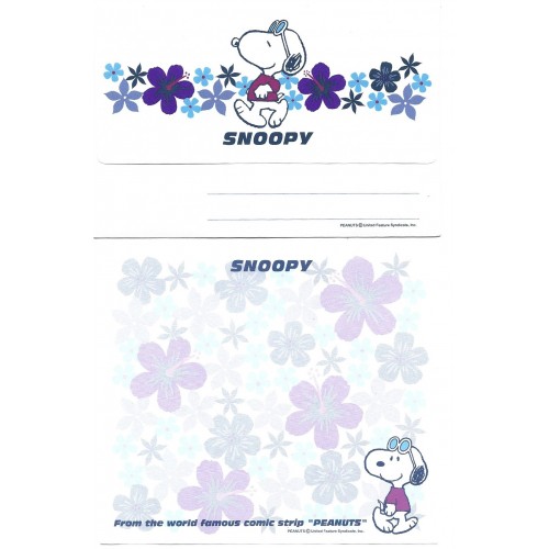 Kit 2 Conjuntos de Papel de Carta Snoopy Peanuts Japan