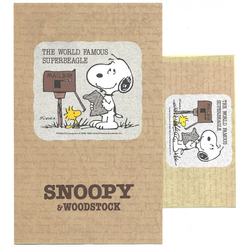 Conjunto de Papel de Carta Snoopy Superbeagle Peanuts Japan