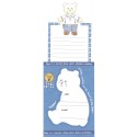 Conjunto de Papel de Carta Vintage Blue Check Bear Lyric Japan