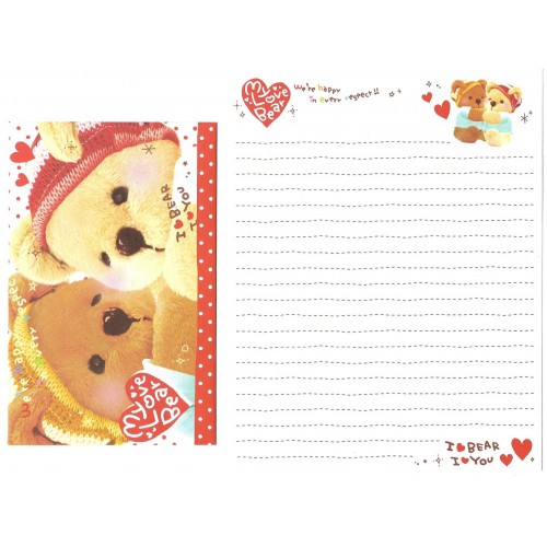 Conjunto de Papel de Carta Importado I Love Bear Korea