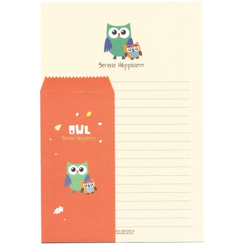 Conjunto de Papel de Carta Importado OWL (COR) Letter Korea