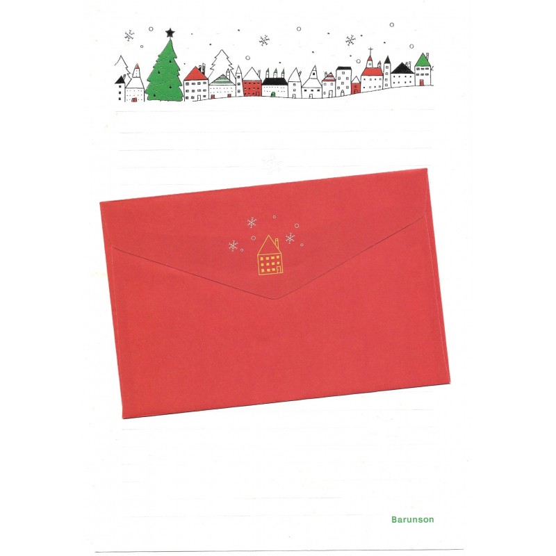 Conjunto de Papel de Carta Importado Christmas Tree Barunson