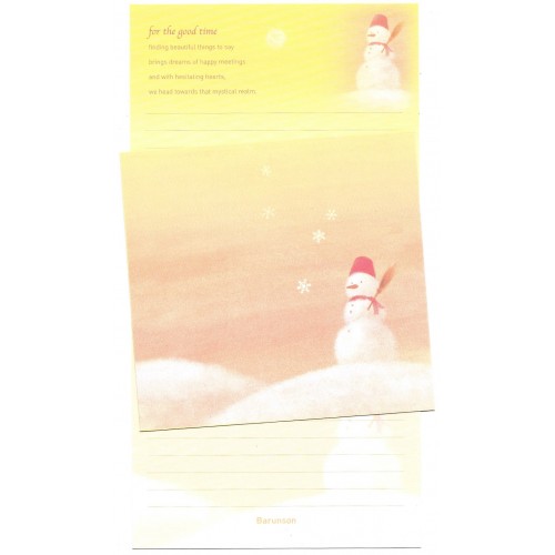 Conjunto de Papel de Carta Importado Snow Man Barunson