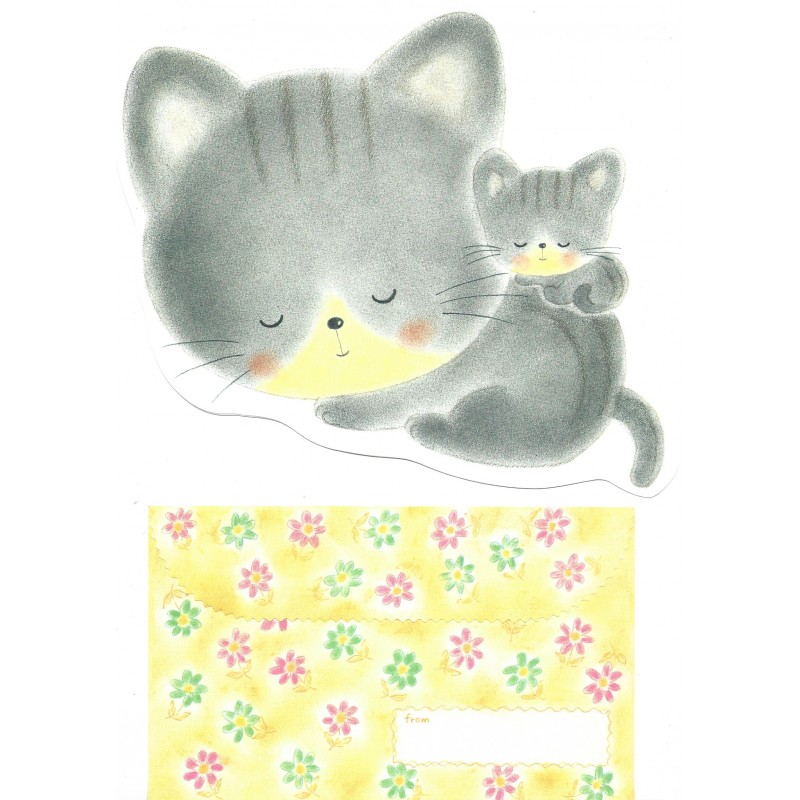 Conjunto de Papel de Carta Vintage Cats Grey Jey Jey Co