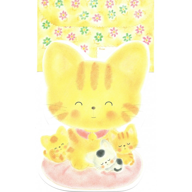 Conjunto de Papel de Carta Vintage Cats Yellow Jey Jey Co