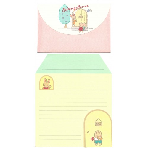 Ano 1984. Conjunto de Papel de Carta Softsong Avenue Vintage Sanrio