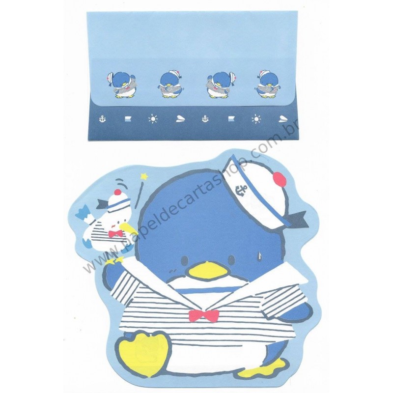 Ano 1986. Conjunto de Papel de Carta Tuxedosam Marine Vintage Sanrio