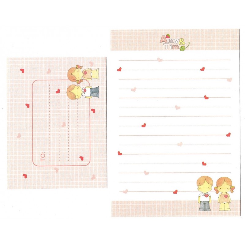 Conjunto de Papel de Carta Pequeno Importado AMY & TIM