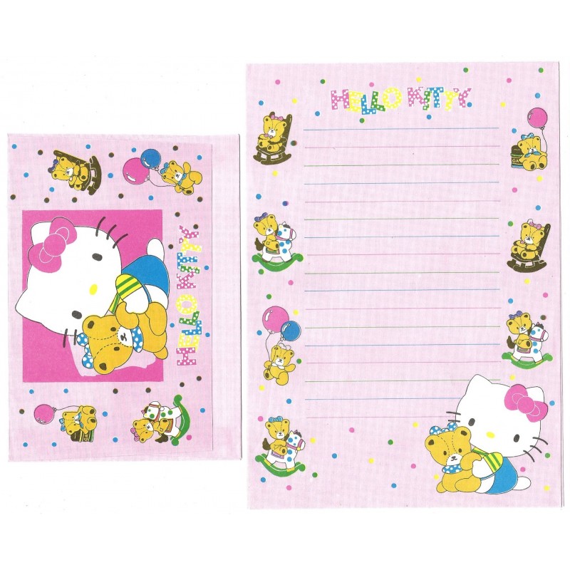 Conjunto de Papel de Carta Antigo Hello Kitty & Bear