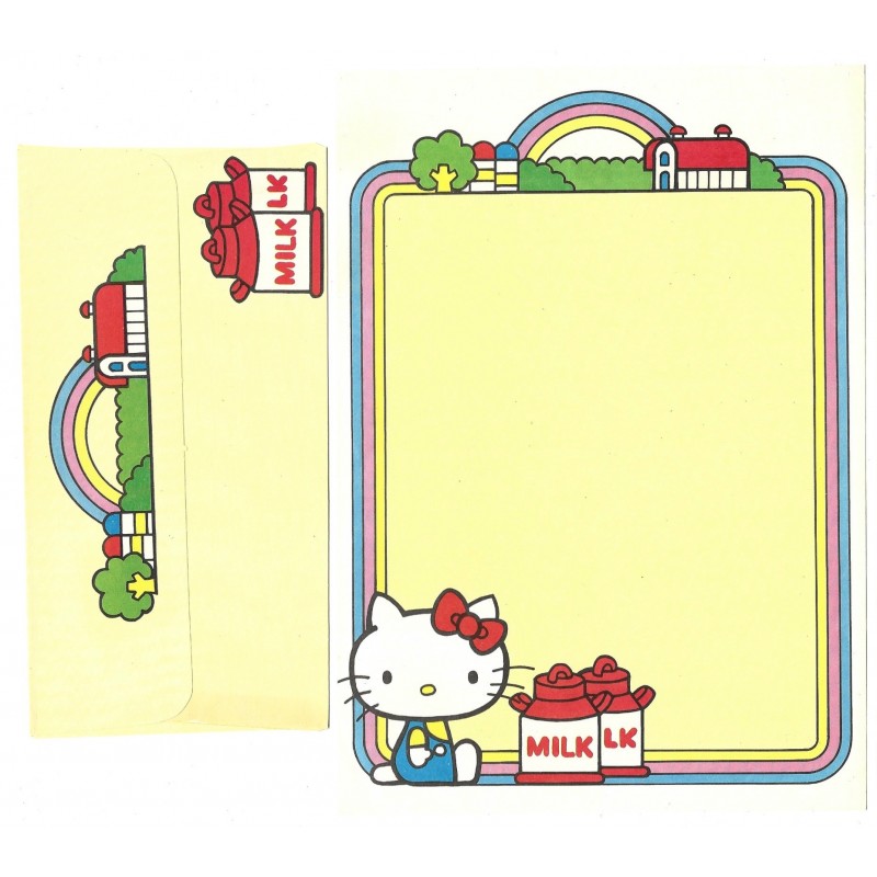 Conjunto de Papel de Carta Antigo Hello Kitty Milk