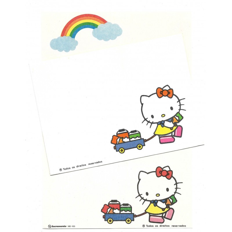 Conjunto de Papel de Carta Antigo Hello Kitty Painting