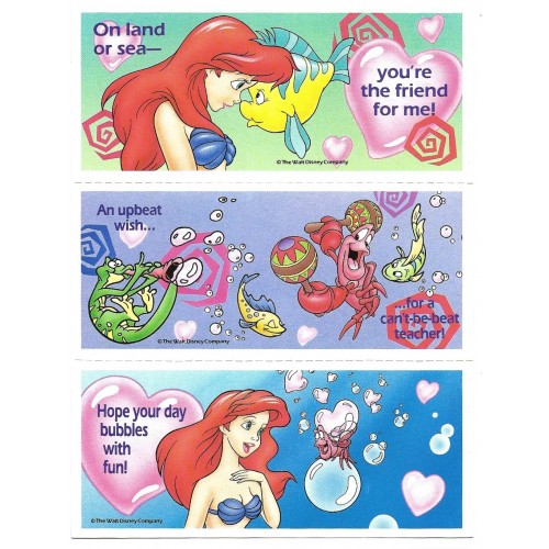 Kit 9 Mini-Cartões de Mensagem Valentines Importado The Little Mermaid