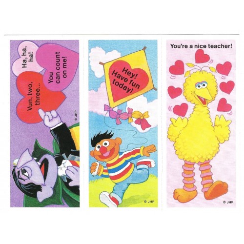 Kit 9 Mini-Cartões de Mensagem Valentines Importado Sesame Street