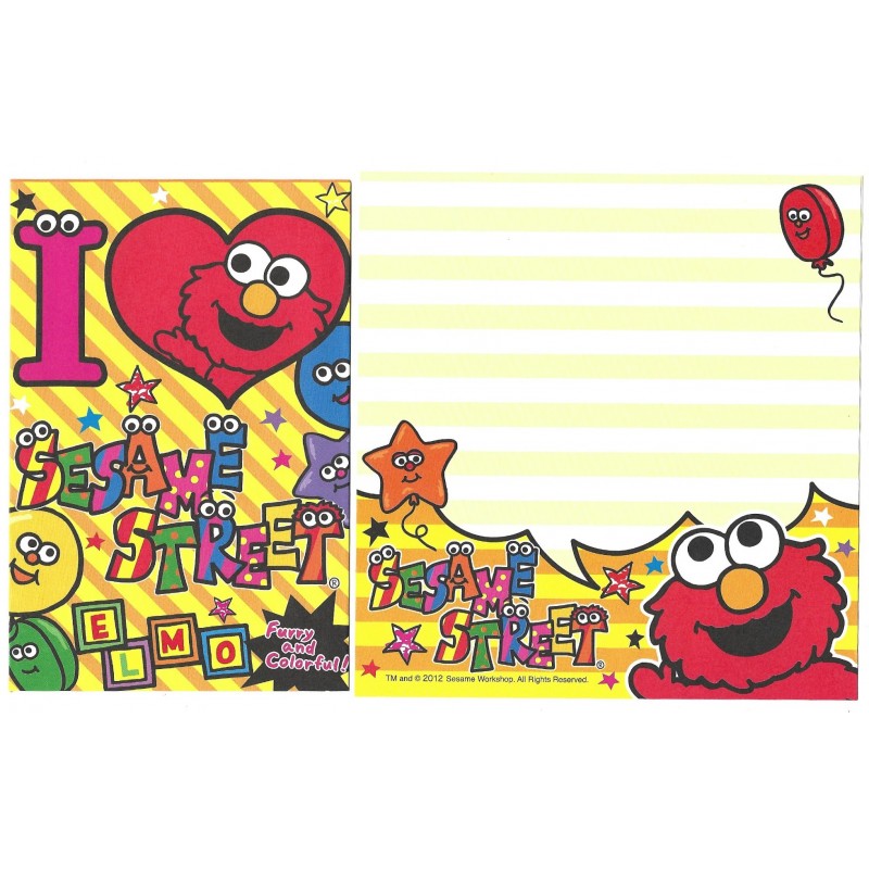 Ano 2012. Kit 4 Conjuntos de Papel de Carta Sesame Street COLORFUL