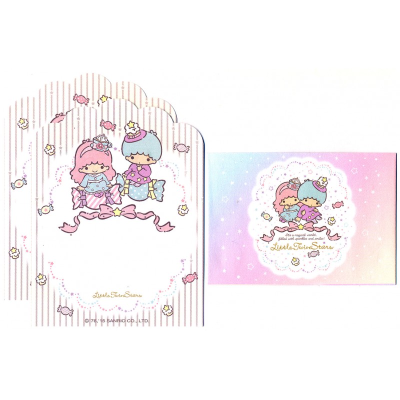Ano 2015. Conjunto de MINI-Papel de Carta Little Twin Stars Candy Sanrio